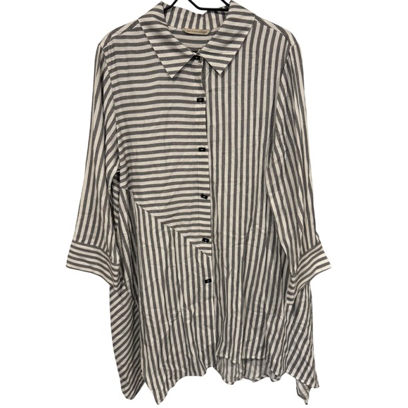 Soft Surroundings Tops - Soft Surroundings Standout Stripe Shirt Tunic XL(18) Black White Heavenly Soft
